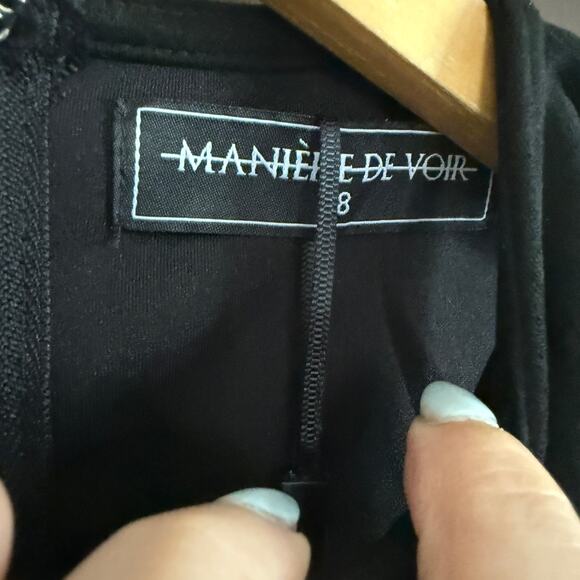 MANIERE DE VOIR | Faux Suede Piped Sleeveless High Neck Tank  | Size 4 / UK 8 - Picture 5 of 7